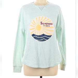 NWT Liv Outdoor Summer Vibes Pullover Sweatshirt Womens Small Blue Long Sleeve
